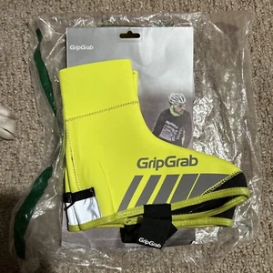 GripGrab RACETHERMO WATERPROOF WINTER ROAD SHOE COVERS Yellow Hi-Vis size Large - Picture 1 of 2