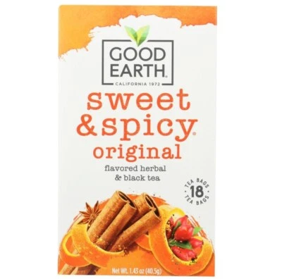 Good Earth 草药和红茶,甜辣,18 个茶包 — 第 1/4 张图片