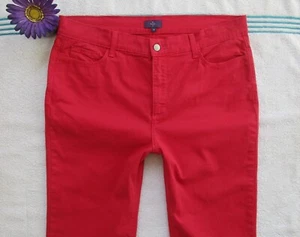 Not Your Daughters Womens NYDJ Size 14 Red Jeans Lift Tuck Capri Denim - Picture 1 of 9
