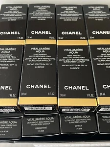 CHANEL VITALUMIÈRE AQUA Ultra-Light Skin Perfecting Makeup SPF15 - CHOOSE SHADE - Picture 1 of 52