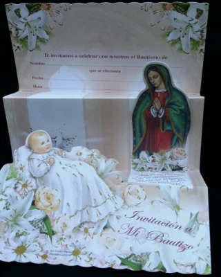 20 Invitaciones de A Mi Bautizo (invitaciones de bautizo al bautizo español) Fiesta Foto 1 de 4