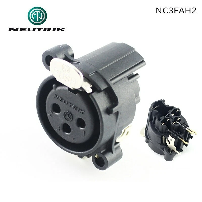 NEUTRIK NC3FAH2 3 polos hembra XLR receptáculo cañón zócalo horizontal montaje PCB Foto 1 de 4