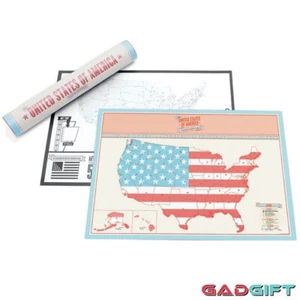 Luckies USA Travel Scratch Off Map & Gift Tube - Picture 1 of 5