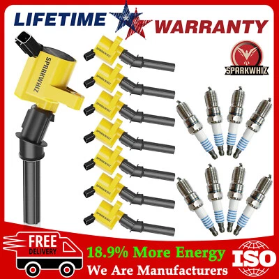 Ignition Coil+Spark Plug for 1999-2004 Ford F250 F350 F450 F550 Super Duty 6.8L - Image 1 of 4
