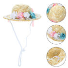 Pet Straw Hat Dog Hats For Sun Woven Sombrero Clothing Accessories