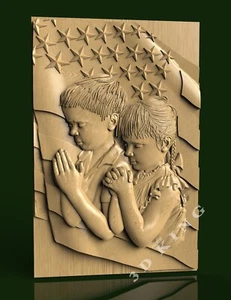 STL 3D Model PRAYER FOR THE US para CNC ROUTER Impresora 3D Grabador Carving Aspire - Imagen 1 de 1
