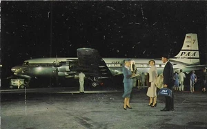 Vintage Airlines Airplanes Chrome Postcard Pan American Super-7 Clippers DC-7C - Picture 1 of 2