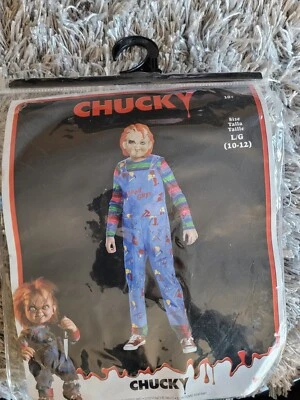 Fantasia de Halloween Chucky Child's Play com máscara cosplay infantil tamanho grande 10/12 - Imagem 1 de 4