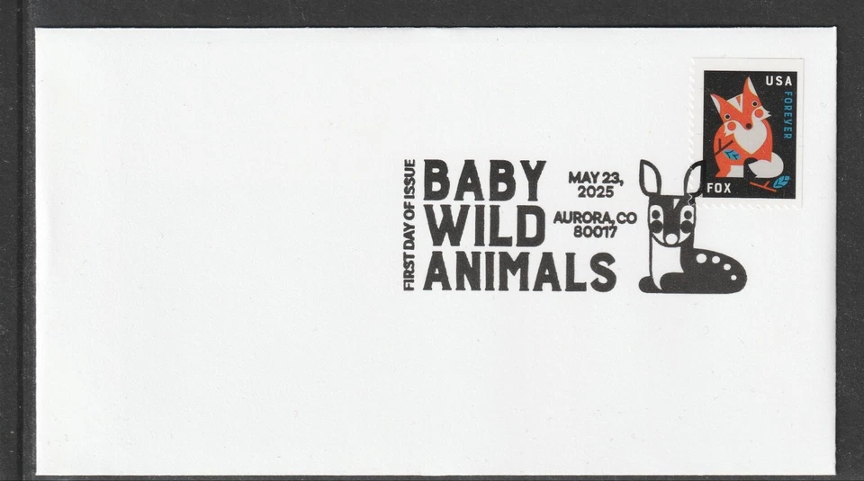 US 6006 Baby Wild Animals Fox BWP FDC 2025 - Image 1 of 1