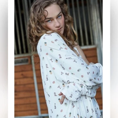 Bata de bambú para dormir de vaquero de verano de cuero discreto talla pequeña Foto 1 de 4