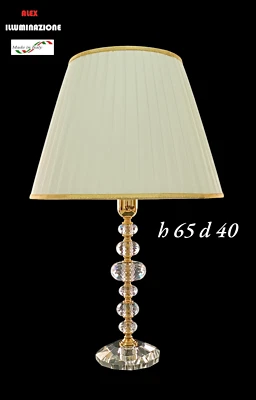 Lampada da tavolo Elegante grande  cristallo roman 1 luce riporti oro - Immagine 1 di 4