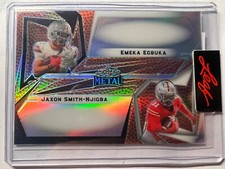 2023 Exclusive Leaf Metal Dual 1 Of 1 Proof Emeka Egbuka Jaxon Smith-Njigba 1/1