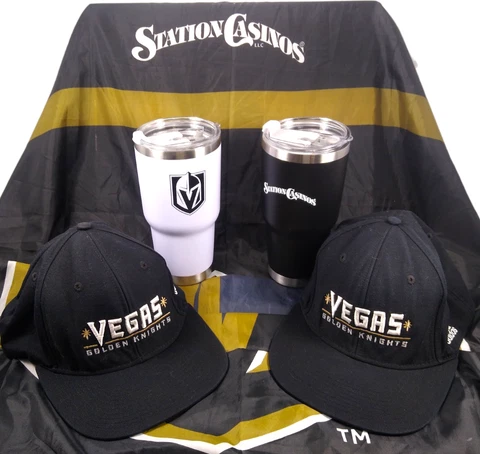 Golden Knights Lot 30 oz Tumblers Tapestry Station Casino Caps NHL Hockey Cover