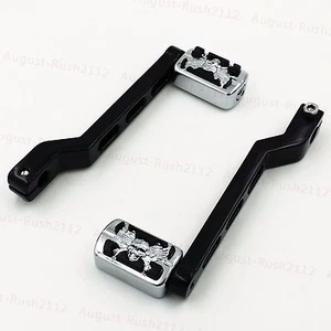Black Heel Toe Gear Shift Lever Skull Wing Peg For Harley Electra FLST Touring - Imagen 1 de 8