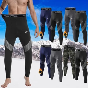Pantalones térmicos de invierno para hombre 2 piezas esquí al aire libre a prueba de frío capa base inferior cálido suave - Imagen 1 de 12