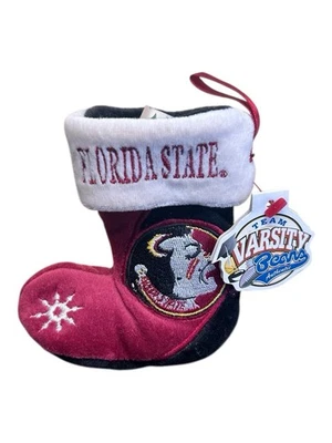 Florida State Seminoles Mini 4" Stocking Garnet Logo Ornament Team Varsity NEW - Image 1 of 4