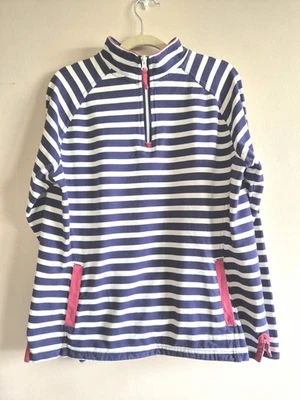 Weird Fish Live Life Love Zipped Sweatshirt Womens Size 14 Blue & White Striped - Image 1 of 4