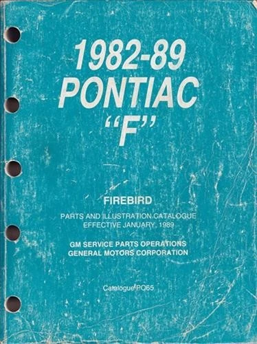 Catalogo Parti Pontiac Firebird 1982-1989 CANADIAN Illustrazione - Immagine 1 di 2