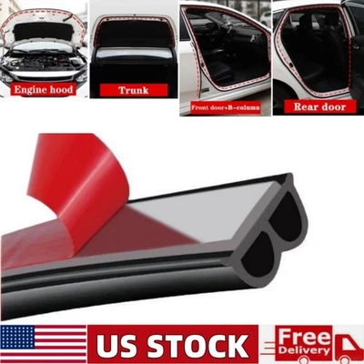 5M/16.4FT B-Shape Rubber Car Window Door Seal Strip Hollow Edge Guard Universal - Image 1 of 4