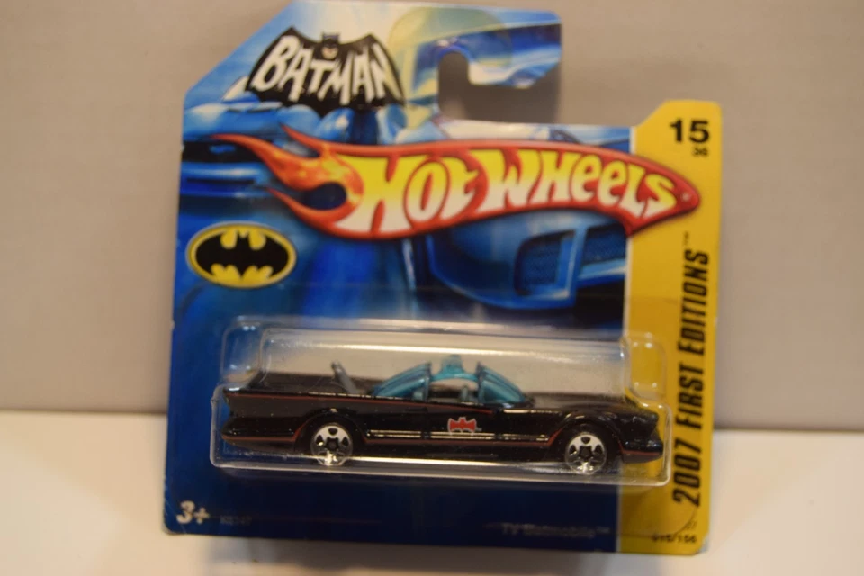 Hot Wheels 2007 First Edition ‘66 TV Series Batmobile Short Card 15/36 Rare New - Image 1 of 3