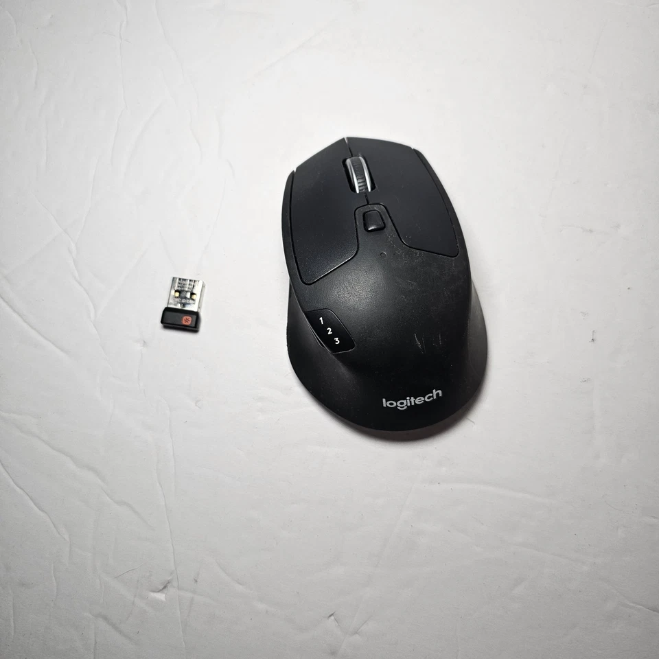 Logitech M720 Triathlon Multi-Device Wireless Mouse, Bluetooth, USB Unifying Rec - Image 1 of 4