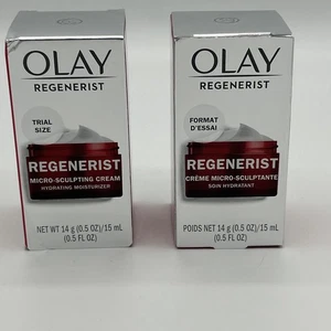 Olay Regenerist Micro-Sculpting Cream Hydrating Moisturizer 0.5 Oz 15 ml 2 Pack - Picture 1 of 4