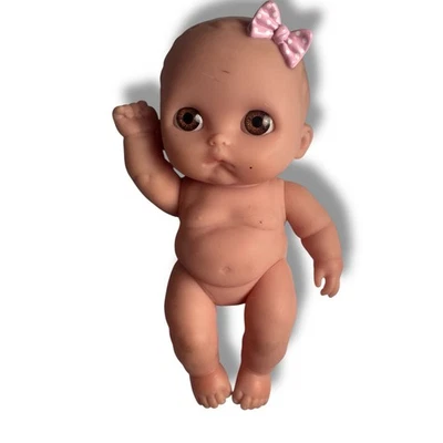 Berenguer Lil Cutesies Baby Doll Pink Bow Sad Brown Eyes 9" Doll 06-14 - Image 1 of 4