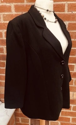 WINDSMOOR  Size 20 Black Jacket Work Evening Winter Xmas 3/4 Sleeve Excellent - Image 1 of 4