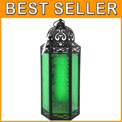 Linterna de piso de metal negro - Candelabro grande marroquí Foto 1 de 4