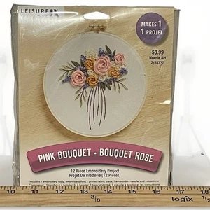 Leisure Arts Pink Bouquet Embroidery/Needle Art Kit #2165777 - Picture 1 of 2