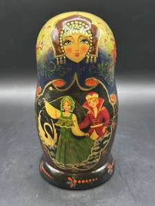 Vintage russische Matroschka verschachtelte Puppen 8 Zoll handbemalt 7 Stück signiert vom Künstler - Bild 1 von 17