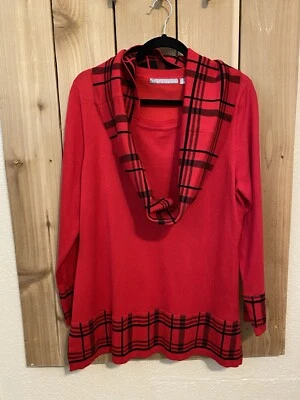 Suéter Valerie Stevens Rojo/Negro Manga Larga Talla XL NUEVO SIN ETIQUETAS Foto 1 de 2