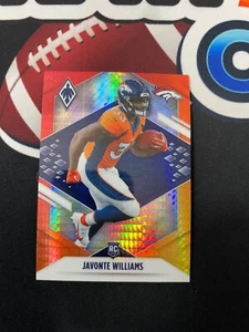 2021 Panini Phoenix Javonte Williams Rookie Fire Burst Card RC #115 NFL Broncos - Picture 1 of 2