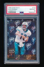 PSA 10 DAN MARINO 1998 LEAF ROOKIES & STARS LONGEVITY PARALLEL #/50 POP 2 GEM MT