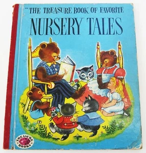 1953 Treasure Book of Favorite Nursery Tales Hardcover Vintage Three Bears 1950s - Picture 1 of 3