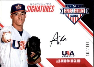 Alejandro Rosario 2020 Panini Stars & Stripes Auto Card #18U-AR 167/499 - Image 1 of 2