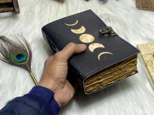 Vintage grimoire journal moon phase journal junk journal large leather journal - Picture 1 of 9