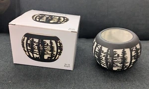 Sviernik Elegance Glazed Porcelain Votive Candle Holder Winter Forest - Picture 1 of 9