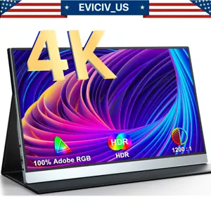 EVICIV Portable 2*USB C HDMI Monitor 15.6" 4K Portable Monitor IPS Screen 2160P - Picture 1 of 21