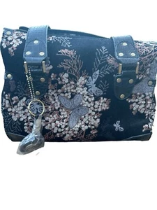Bueno Velour Butterfly Handbag W/ Change Purse /Key Chain. Never Carried Black - Picture 1 of 13