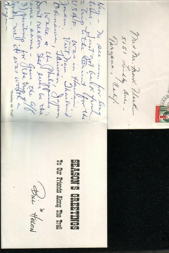 Bill Bender Handwritten Holiday Card Legendary Western Artist - Image 1 of 1