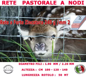 RETE PASTORALE PER RECINZIONE PECORE ANIMALI RETE PASTORIZIA M15 MT 50 ALTEZZA - Foto 1 di 15