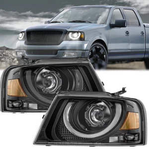 For 2004-08 Ford F-150/2006-08 Mark LT LED DRL Projector Headlights Clear Lens - Picture 1 of 12
