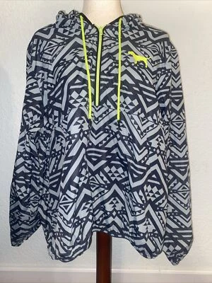 Chaqueta cortavientos ROSA Victoria’s Secret para mujer negra gris 1/2 cremallera talla M•L Foto 1 de 4