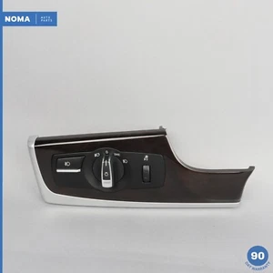 11-16 BMW 528i F10 Left Dash Headlight Control Switch Wood Trim Panel OEM - Picture 1 of 12