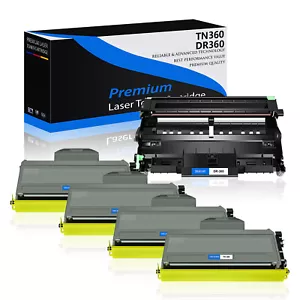TN360 330 Cartuccia Toner DR360 Tamburo per Brother HL-2140 2170W MFC-7340 7840W - Foto 1 di 22