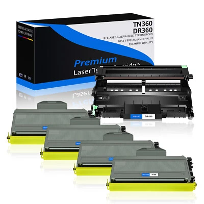 TN360 330 Toner Cartridge DR360 Drum for Brother HL-2140 2170W MFC-7340 7840W - Image 1 of 4