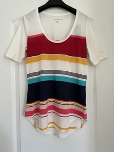 Tommy Hilfiger Women's Colorful Striped Short Sleeve Crewneck T-Shirt Size Small - Picture 1 of 6