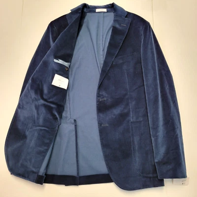 $1525 Nuevo BOGLIOLI Terciopelo K CHAQUETA Blazer Hombres 40 R EU 50 Azul Algodón HECHO EN ITALIA Foto 1 de 4