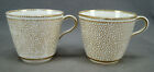 Pair of British Bone China Gold Vermicelli Pattern Coffee Cups Circa 1854-1860